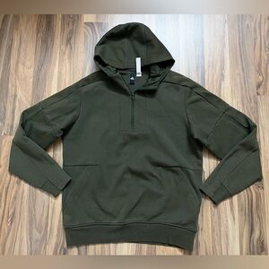 Adidas Men Olive Half-Zip Hoodie